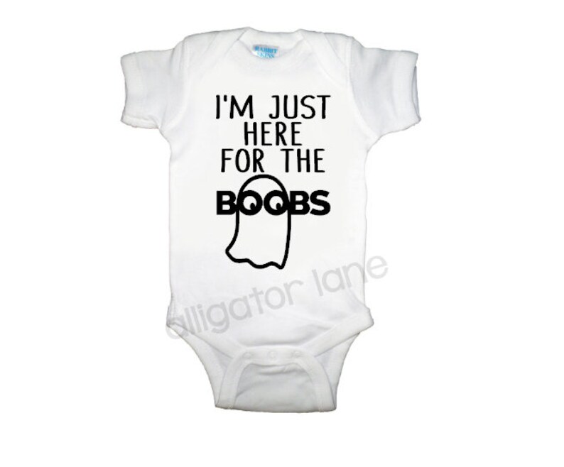 Ghost BOOBS one piece boobs Halloween Breastfeeding bat breastfed baby bodysuit one piece baby funny baby shirt t shirt image 5