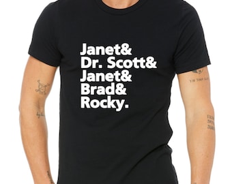 Janet Dr Scott Janet Brad Rocky Unisex Graphic T Life Shirt Lots of Color Options
