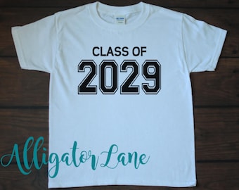 Class of 2033 shirts - customize for your child's graduation year. graduation shirts, kindergarten school tradition, future, school shirts