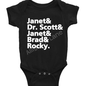Janet Dr Scott Janet Brad Rocky baby bodysuit one piece baby funny baby shirt tshirt image 2