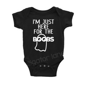 Ghost BOOBS one piece boobs Halloween Breastfeeding bat breastfed baby bodysuit one piece baby funny baby shirt t shirt image 4