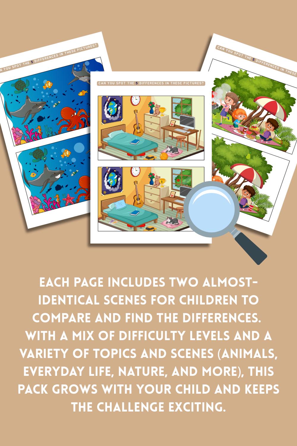 Spot the Difference Printable Pack | 20 Kids Activity Worksheets | Fun ...