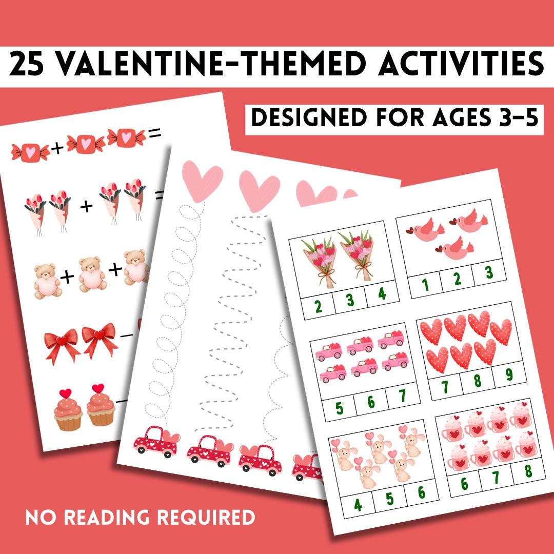 Valentine Activities for Preschoolers | Valentine’s Day Printable Pack ...