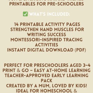 Puede incluir: Descarga digital titulada "PRE-WRITING ACTIVITY PACK" con texto que describe imprimibles con tem&aacute;tica de animales para preescolares. Incluye 14 p&aacute;ginas de actividades imprimibles. Descarga instant&aacute;nea en PDF.
