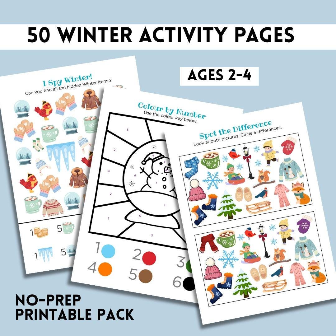 Winter Learning Pack Winter Learning Pack for Ages 2–4 — Preschool Worksheets for Fine Motor ...