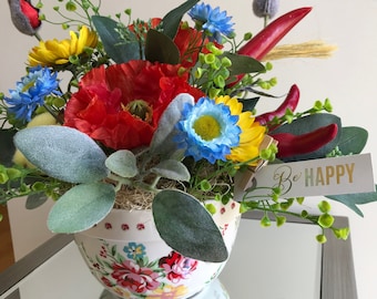 Red Chili Pepper Floral Gift Arrangement, Kitchen Centerpiece, Home Decor, Get Well, Thank You, Birthday