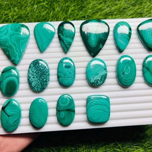 Wholesale Malachite Cabochon Lot: Natural Stone Mix - Jewelry Making