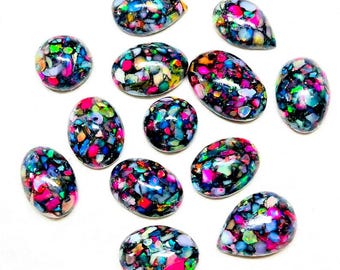 Cantera Opal Cabochon Lot: AAA Grade Galaxy Opal, 24 Piece