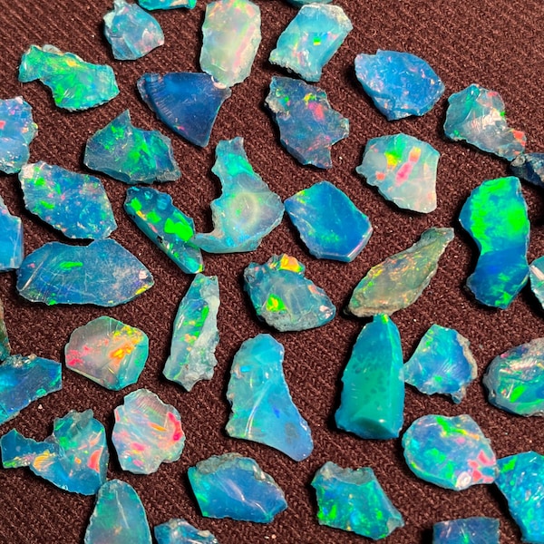Ethiopian Paraiba Opal Rough, Rainbow Welo Fire Opal