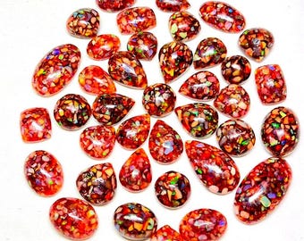 AAA Matrix Opal Cabochons: Loose Galaxy Opal Stone Lot