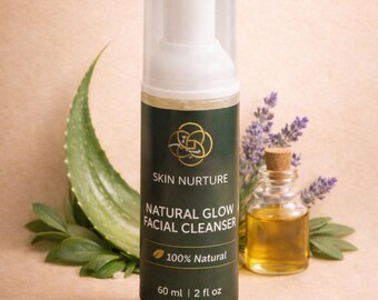 Gentle Foaming Facial Cleanser: Organic Aloe Vera Hydration for Sensitive Skin (60 ml)