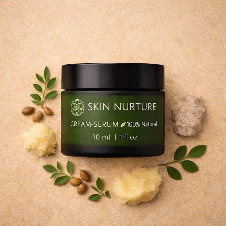 Organic Night Cream-Serum for Dry and Hormonal Skin | Anti-Aging (30 ml) image 1