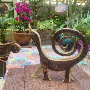 Sculpture hand made, unique mobile plywood & copper, one of a kind, outstanding, creative, exceptional, artist studio, sustainable, upcycled