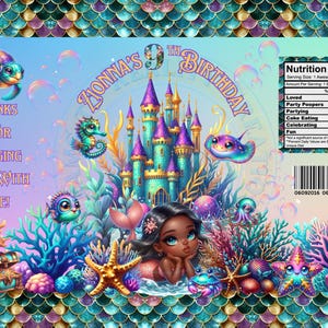 Black Mermaid Chip Bag Party Favor