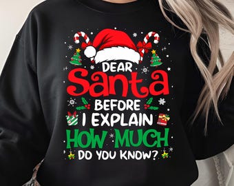 Dear Santa Before I Explain PNG, Funny Christmas Quote Digital Download, Holiday Humor Design, Santa Hat Festive Clipart