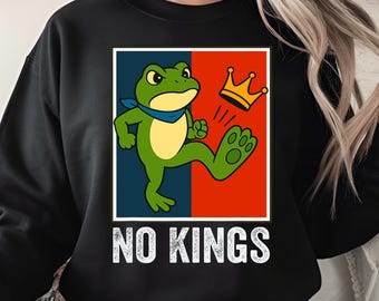 No Kings Frog PNG, Portland Frog Protest Design, Anti-Monarchy Digital Download, Activist Art for Freedom & Resistance