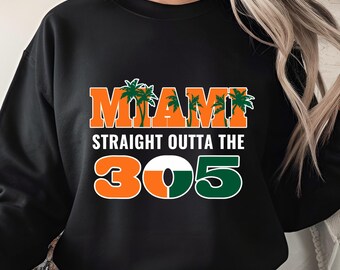 Miami Straight Outta the 305 PNG, Palm Tree Sublimation Design, City Pride Digital Download, Florida Printable, Miami Heat Party Art