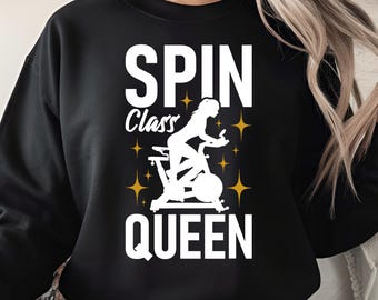 Spin Class Queen PNG, Cycling Fitness Quote Design, Indoor Bike Motivation Art, Spin Instructor Digital Download, Fitness Lover Gift