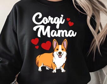 Corgi Mama PNG, Cute Dog Mom Design, Funny Pet Lover Sublimation, Pembroke Welsh Corgi Clipart, Mother’s Day Gift, Puppy Heart Shirt