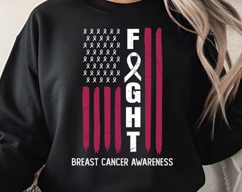 Fight Breast Cancer Awareness PNG, Pink Ribbon American Flag Sublimation Design, Support Fighters Digital Download, Awareness Printable