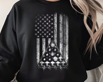 American Flag Pool PNG, Billiards Rack Sublimation Design, Patriotic Pool Player Digital Download, 8 Ball Bar Game Printable Art