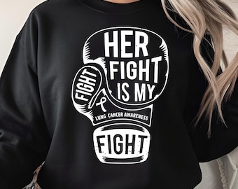 Su lucha es mi lucha PNG, diseño de guantes de boxeo para concientizar sobre el cáncer de pulmón, cinta de apoyo a luchadores supervivientes de cáncer, regalo de fortaleza familiar