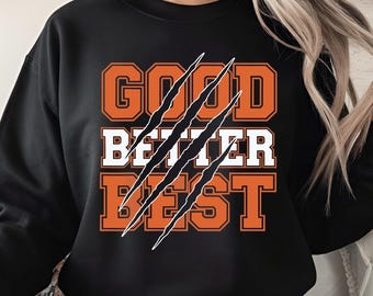 Good Better Best Claw Marks PNG, Gym Motivation Fitness Design, Workout Beast Mode Graphic, Barbell Athlete Sublimation PNG for Shirts