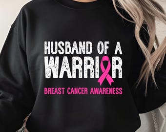 Husband of a Warrior PNG, Breast Cancer Awareness Ribbon Design, Supportive Spouse Pink October Digital Download, Sublimation Graphic