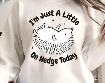 Hoy estoy un poco en el erizo PNG, lindo diseño de juego de palabras con erizo, humor animal PNG, imágenes prediseñadas de buen humor, sublimación para camisetas