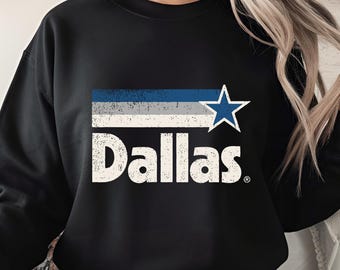 Vintage Dallas Texas PNG Digital Design, Retro Dallas TX Star Stripes Graphic, Strong Texas Pride City Aesthetic Download