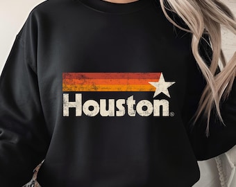 Vintage Houston Texas PNG Digital Design, Retro Houston TX Star Stripes Graphic, Strong Southern City Pride Aesthetic Download