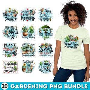 Gartenarbeit Sublimationspaket PNG | 20 Zitate für Pflanzenliebhaber | Garten Gangster, Plant Mom, Crazy Plant Lady Designs für Cricut & T-Shirts