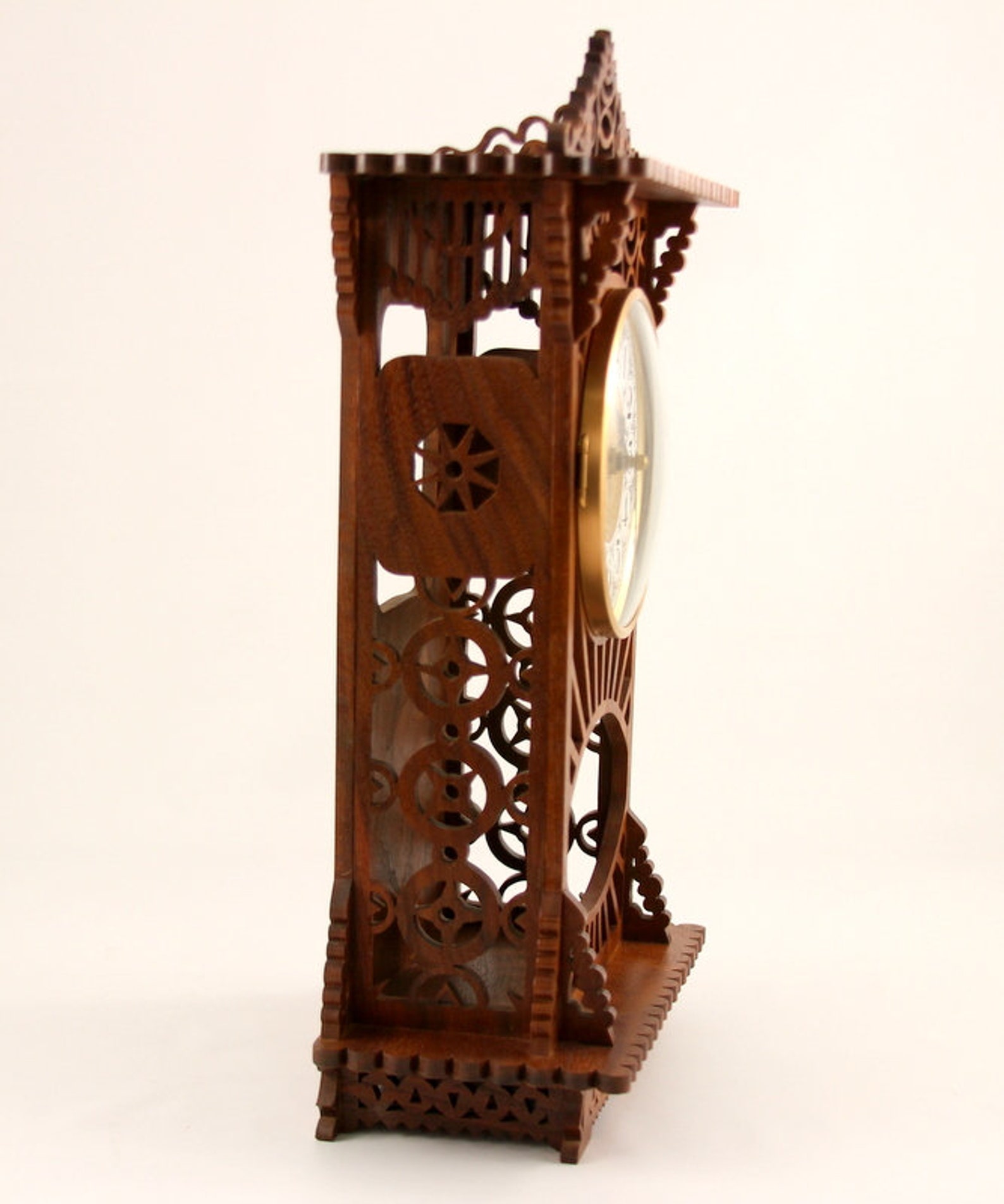 Mantel Clock/ Wooden Clock/ Shelf Clock/ Ornate Clock/ Desk Etsy