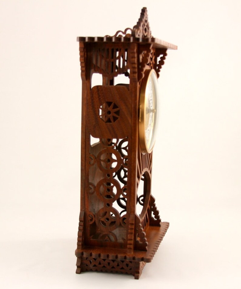 Mantel Clock/ Wooden Clock/ Shelf Clock/ Ornate Clock/ Desk Etsy