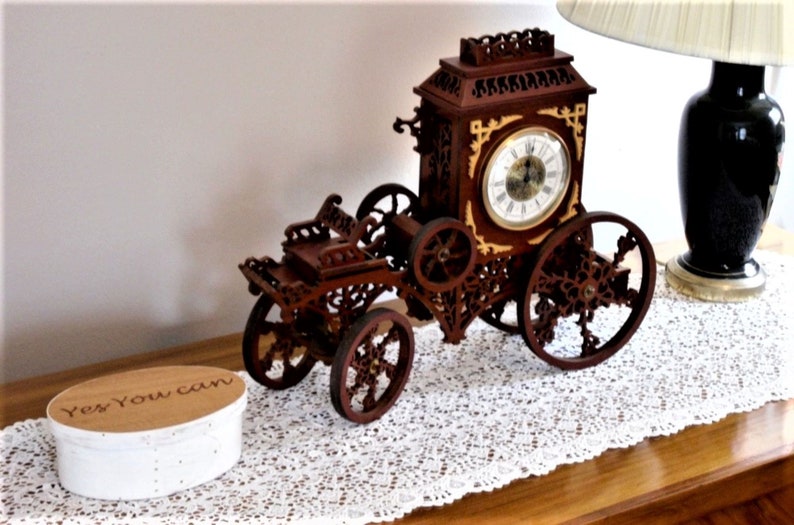 Mantel Clock Wooden Clock Rustic Clock Unique Clock Etsy