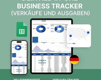 Deutsch Finanzklarheit-Tracker für Kleinunternehmen | Google Sheets-Vorlage für die Buchhaltung