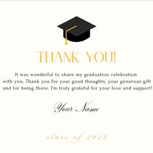 Graduierung Dankeskarte | Bearbeitbare Grad Danke Vorlage | Digital Download Vorlage