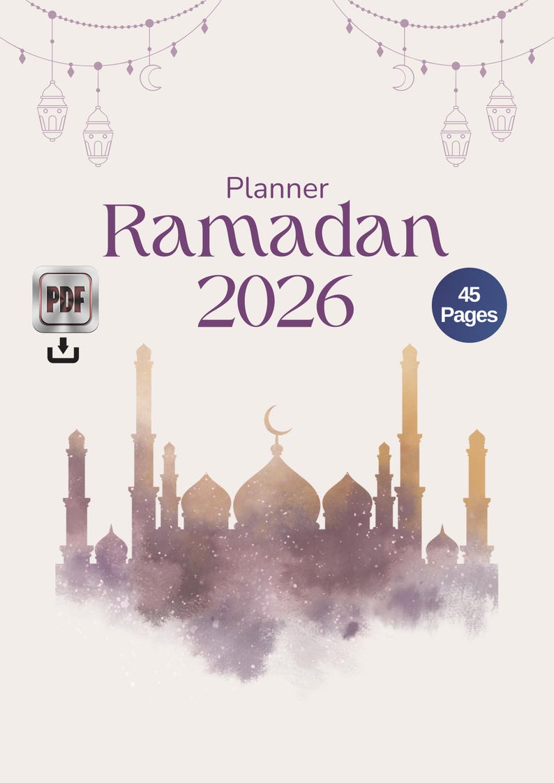Ramadan Planner 2026 Printable PDF, 30 Day Ramadan Challenge, Ramadan ...