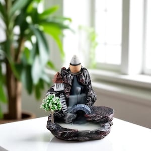 Purple Clay Frog Incense Holder Handmade Zen Desk Decor Meditation Accessories