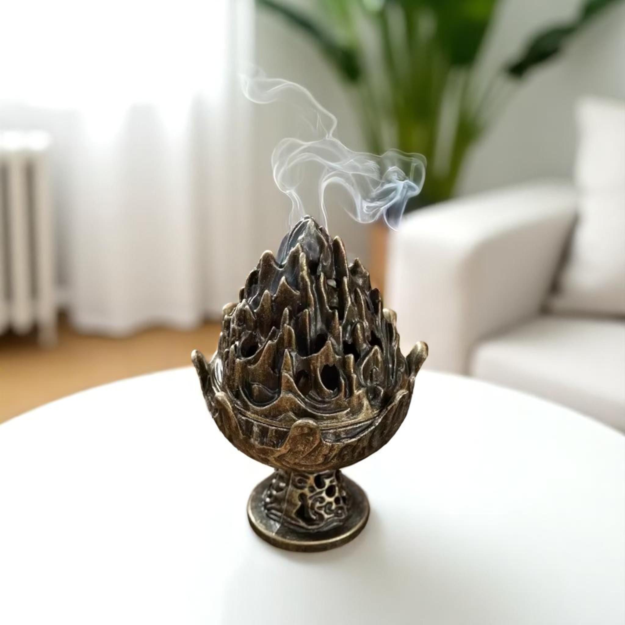 Mini queimador de incenso de liga metálica, suporte portátil para aromaterapia, meditação zen, decoração para casa