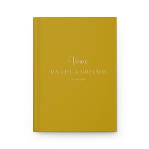 Rich Antique Gold Wedding Vows Journal, Bride and Groom Hardcover Keepsake Notebook, Love Story Memory Book, Personalized Marriage