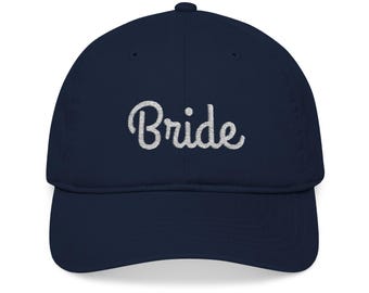 Bride Embroidered Organic Cotton Baseball Cap: Bridal Shower Gift