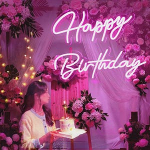 Happy Birthday Neon Sign, Personalized LED Birthday, Birthday Sign, Birthday Neon Sign, Custom LED Party Sign, Neon Signs, Fun Party Decor