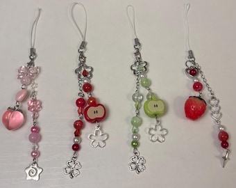 handmade fruit beaded phone charm
