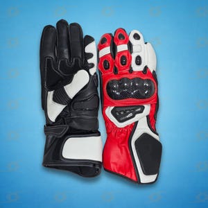 Guantes de moto de cuero premium: duraderos, cómodos y flexibles, con protección dura en los nudillos y protección térmica para el verano.