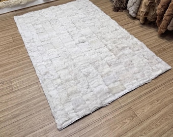 Giant White Sheepskin Fur Rug, Wool Sheepskin Rugs For Living Room