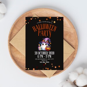 Editable Halloween Party Invitation, Printable Halloween Party Invite, Digital Costume Party Evite, Textable Halloween Invitation, Canva