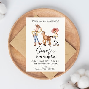 Watercolor Toy Story Birthday Invitation, Toy Story Birthday Party, Kids Digital Invitation, Kids Birthday Party, Instant Download