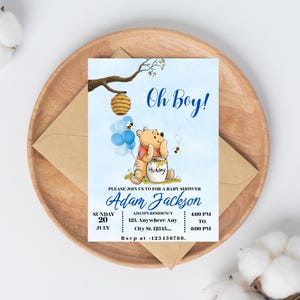 Invito per baby shower Winnie-the-pooh Classico Baby Shower Winnie-the-pooh Inviti per baby shower Winnie-the-pooh Invito per baby shower Winnie-the-pooh