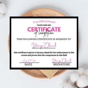 Certificate of Completion Template | Editable Canva Certificate | Printable Training Certificate |Course Completion Award| Modern Design